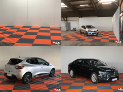 Automobil-Fotobereich, Ribtrax-Platten Slate Grey und Tropical Orange Automobil-Fotobereich, Ribtrax-Platten Slate Grey und Tropical Orange
