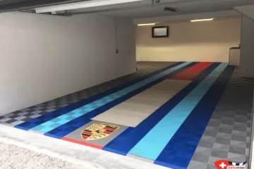 Garagenboden mit zentraler Grube Garagenboden mit zentraler Grube