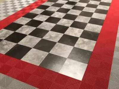 Karierter Boden in grauer und schwarzer Marmor-Optik Karierter Boden in grauer und schwarzer Marmor-Optik