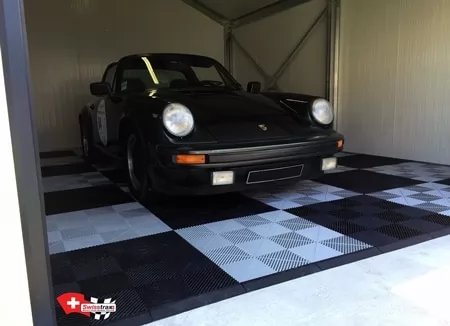 Ribtrax Garagenboden Pearl Silver - Jet Black mit Klicksystem